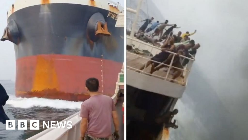 Watch: Dramatic moment cargo