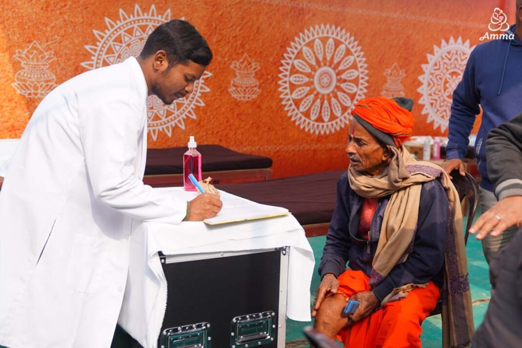 A reception desk at a Maharashtra private hospital where the hospital rate display rule now requires treatment charges to be shown in Marathi and English.