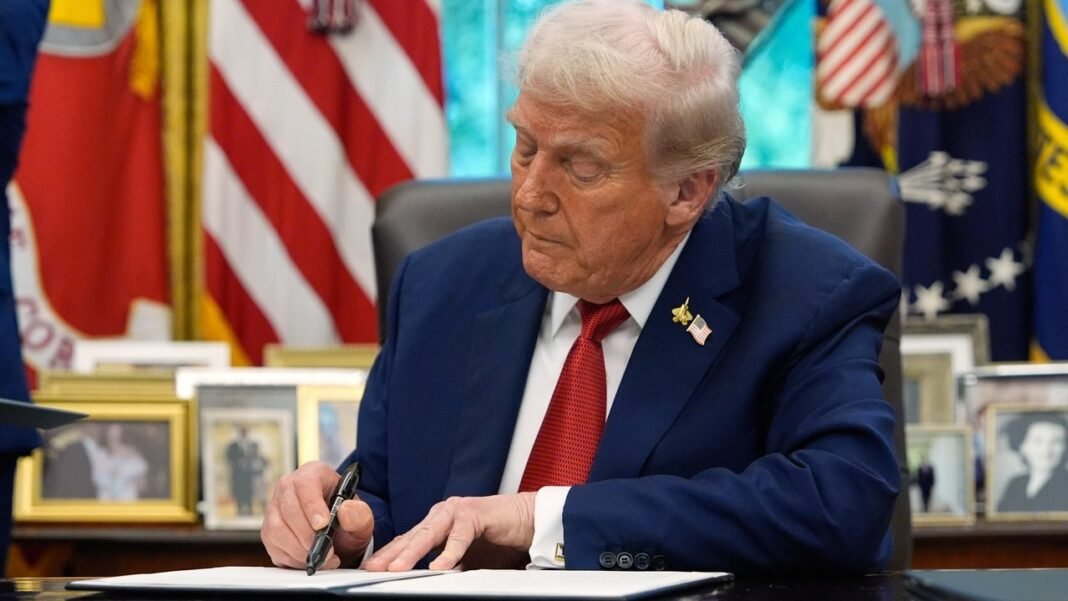 US President Donald Trump as Trump waives sanctions on Russian oil buyers, sparing India from 100 per cent tariffs.