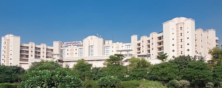 Exterior of Indraprastha Apollo Hospital in New Delhi where former deputy prime minister L K Advani is admitted and stable.