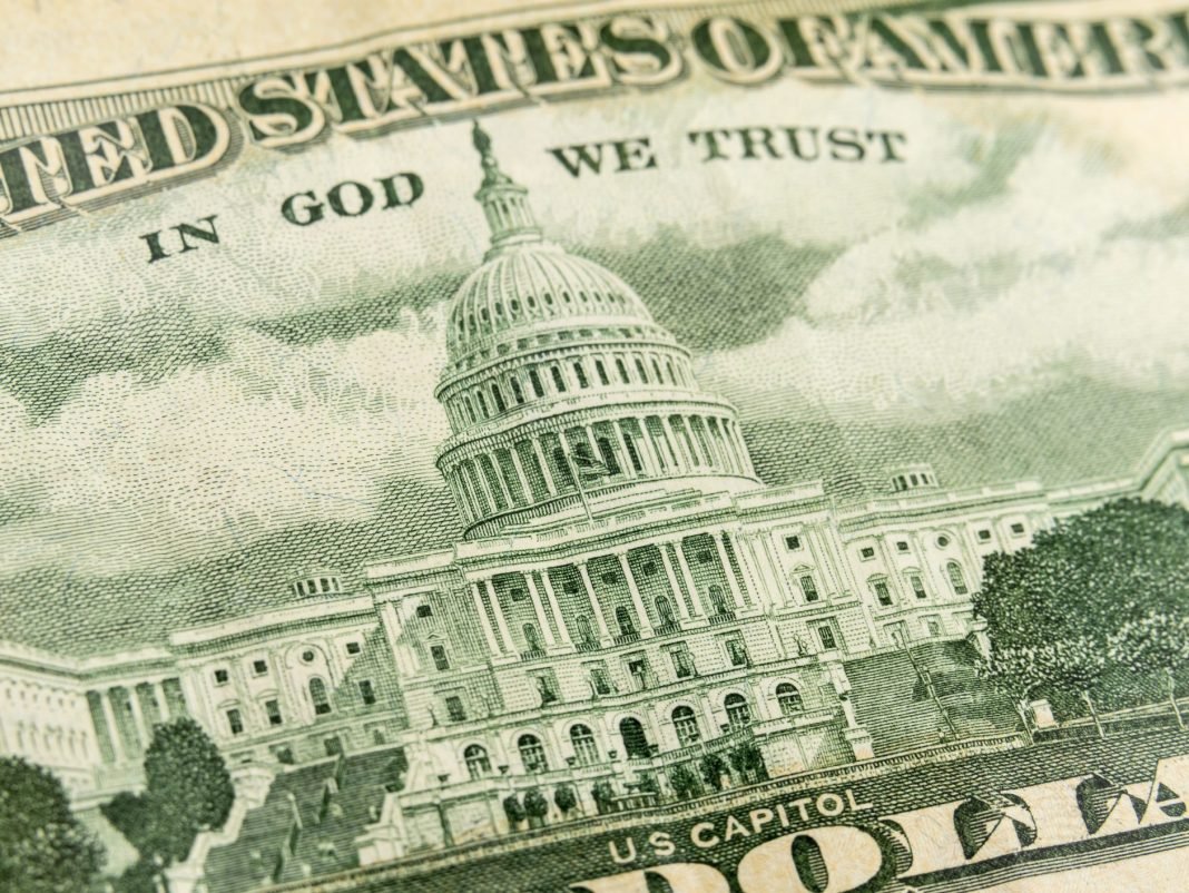 federal-debt-100-percent-gdp-since-1946 US Capitol dollar bills economy