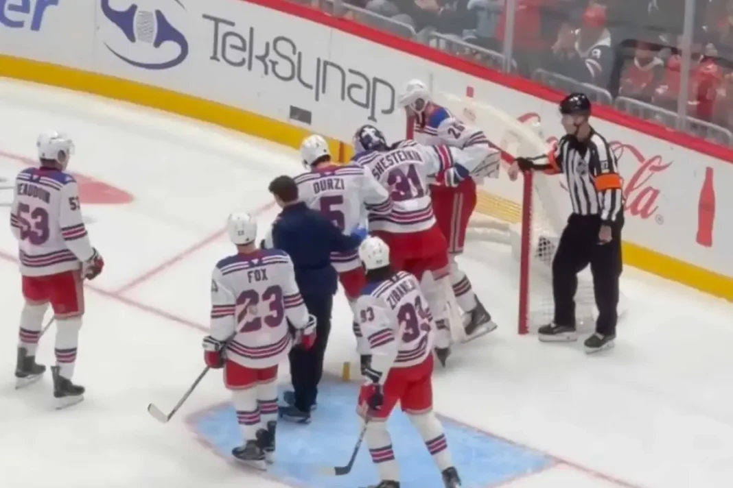 Igor Shesterkin leaves Rangers-Capitals Igor Shesterkin leaves Rangers-Capitals