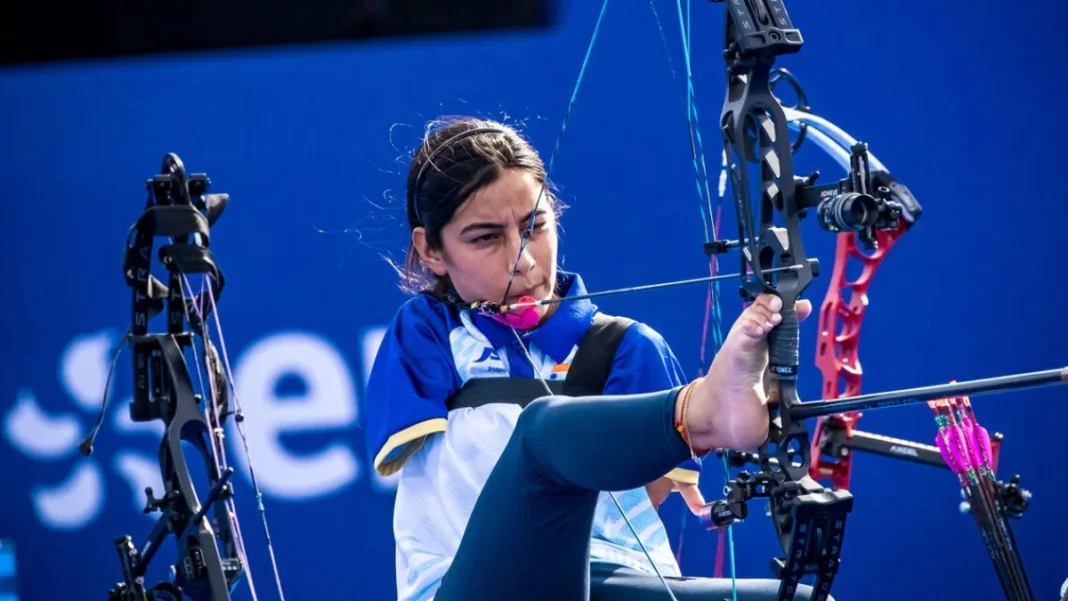 Indian para archer Sheetal Devi, who equalled the 704-point world record in compound qualification at the Asian Para Games.