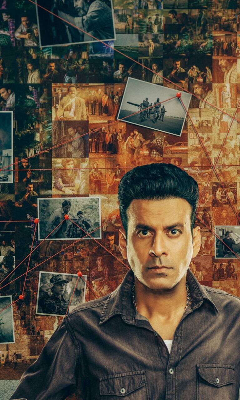 wp_00 Manoj Bajpayee, Bollywood film set, movie camera, Netflix film poster