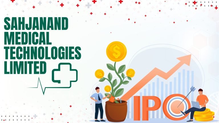 wp_07 Sahajanand Medical Technologies IPO listing, stock market screen showing share price, stock exchange building Mumbai