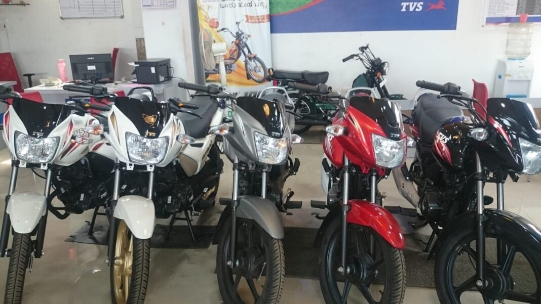 TVS Motor two wheeler showroom motorcycle