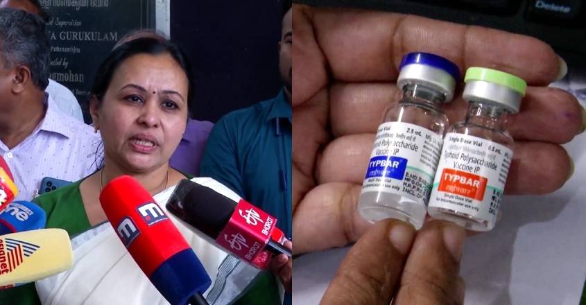 Kerala health minister press conference, hospital medicine vials, children healthcare India, pharmaceutical drugs