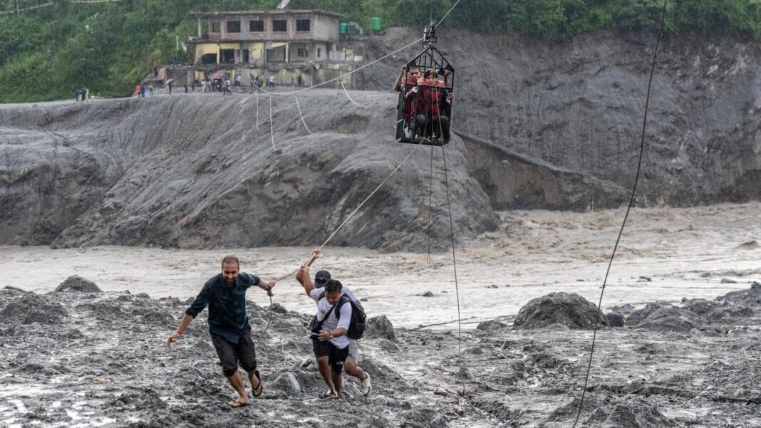 Nepal Gorkha trekkers Budhi Gandaki flood rescue
